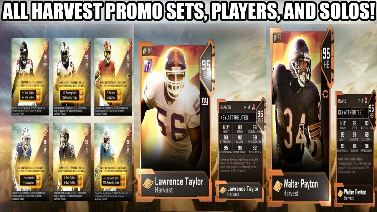 HARVEST MASTER PAYTON AND LT! ALL HARVEST CARDS, SETS, AND CULTIVATORS! | MADDEN 19 ULTIMATE TEAM