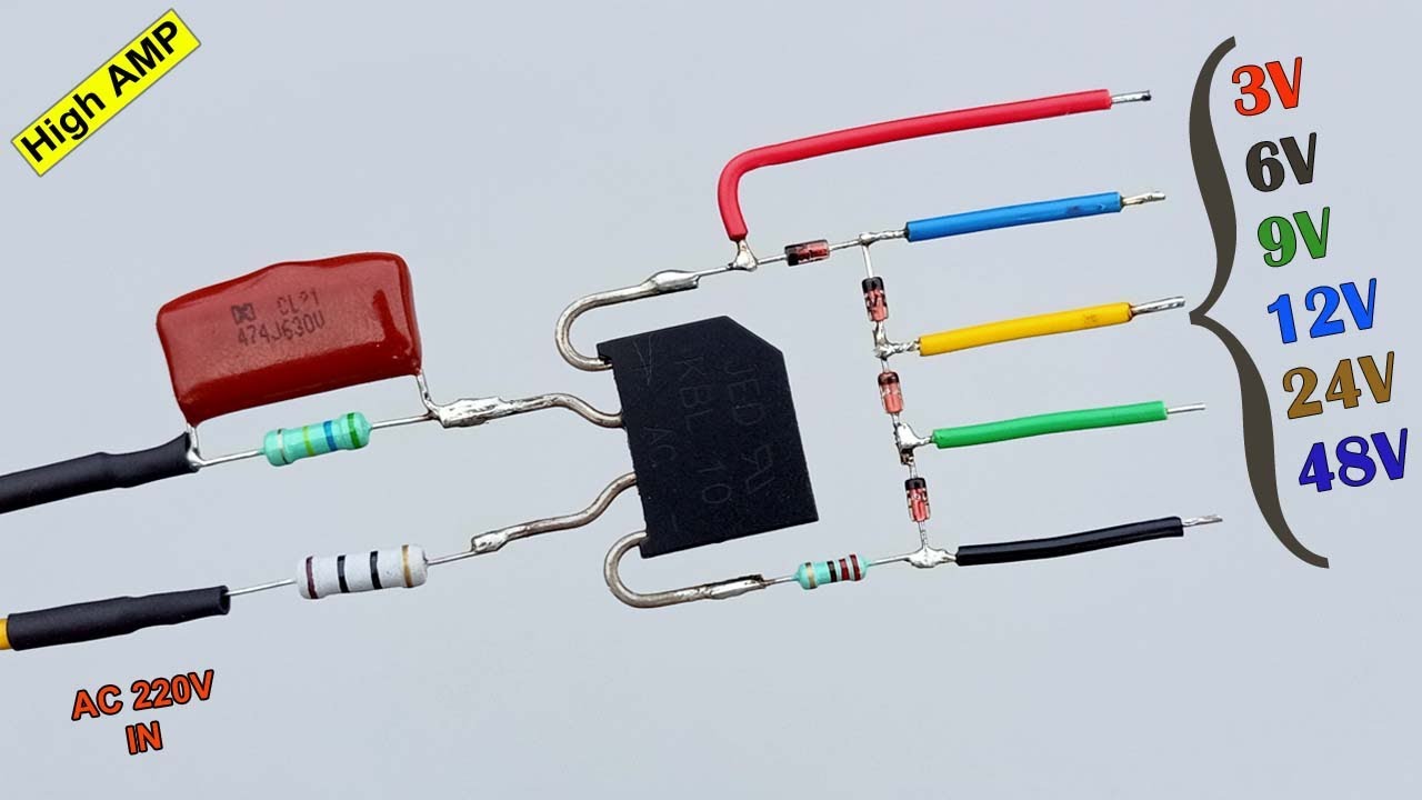 Convert 220v ac to 3v 6v 9v 12v 24v 48v DC Out driver Circuit, multi converter