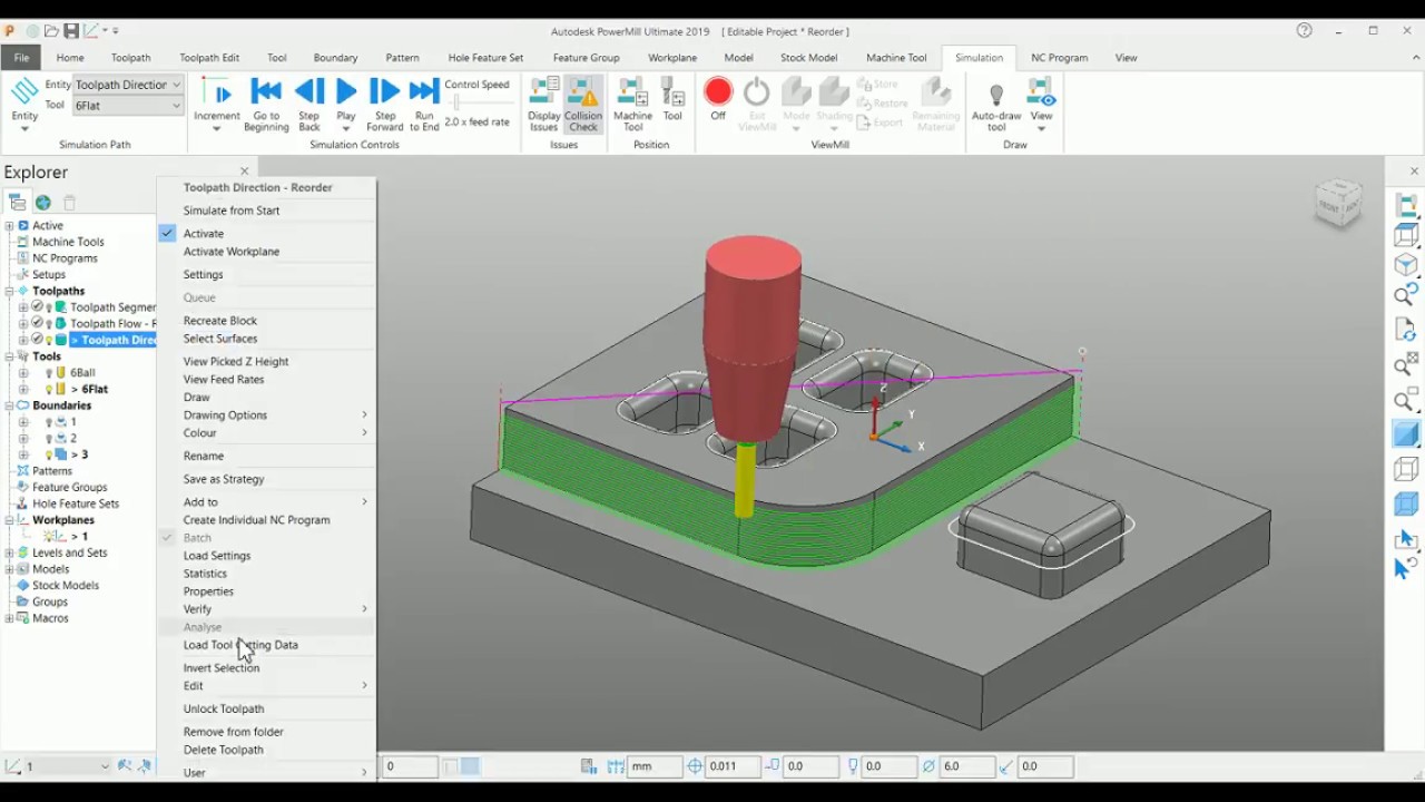 Autodesk PowerMill - Toolpath Editing - Reorder - Tutorial 54 - Tamil