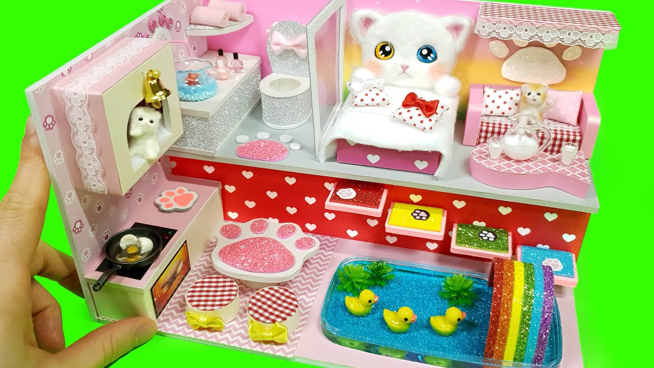 DIY Miniature Board House Cat # - Build Amazing Apartment for cat!