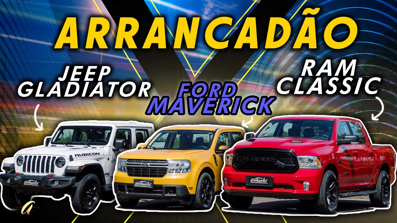 FORD MAVERICK x RAM CLASSIC x JEEP GLADIATOR! Qual é a picape mais rápida do Arrancadão?
