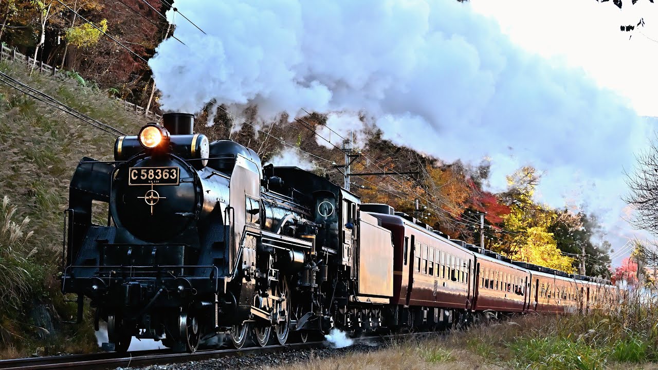 【C58 363】SLパレオエクスプレス【秩父鉄道】2025年錦秋 4K60p JNR Class C58 SL PALEO EXPRESS 20251121