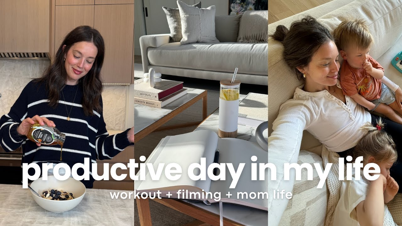 Productive Day in My Life | 6AM Morning Routine, Strength Workout, Filming & Mom Life