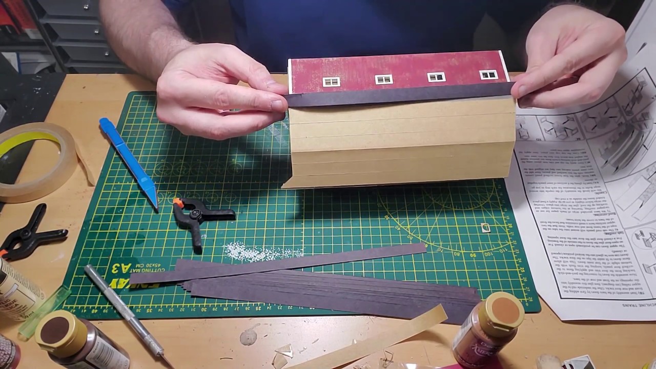 Laser Art Structures HO Scale Barn - Part 4 - Roof and Weathering