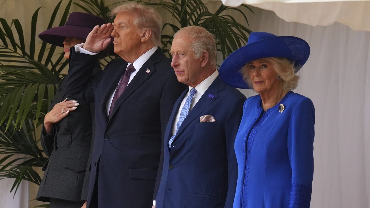 Ceremonial welcome at Windsor Castle for President Trump and First Lady