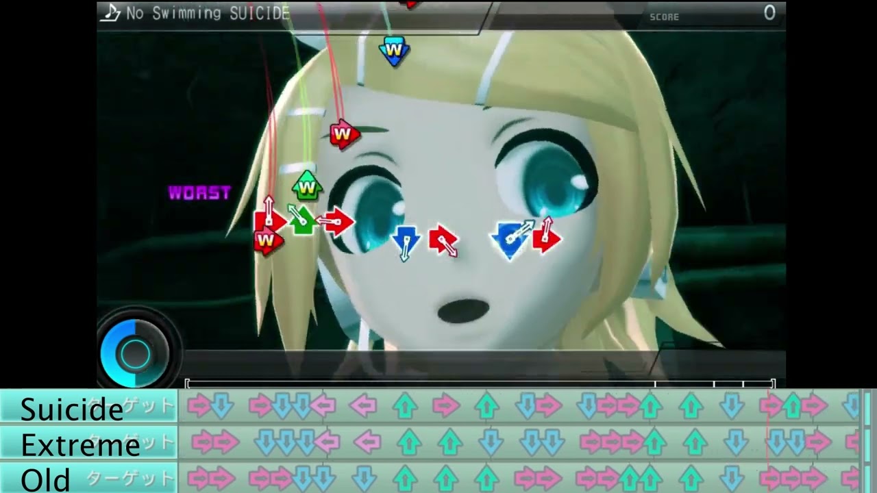 Project Diva F 2nd JP No Swimming updated chart (EX+SU)