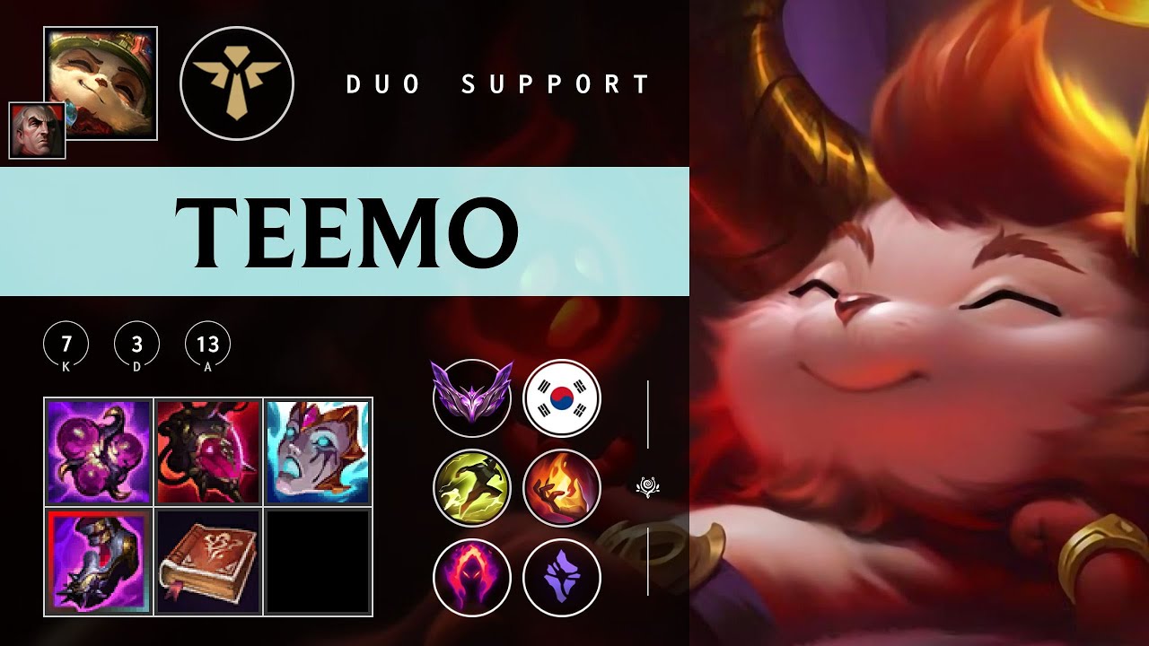 Teemo Support vs Rakan - KR Master Patch 25.23