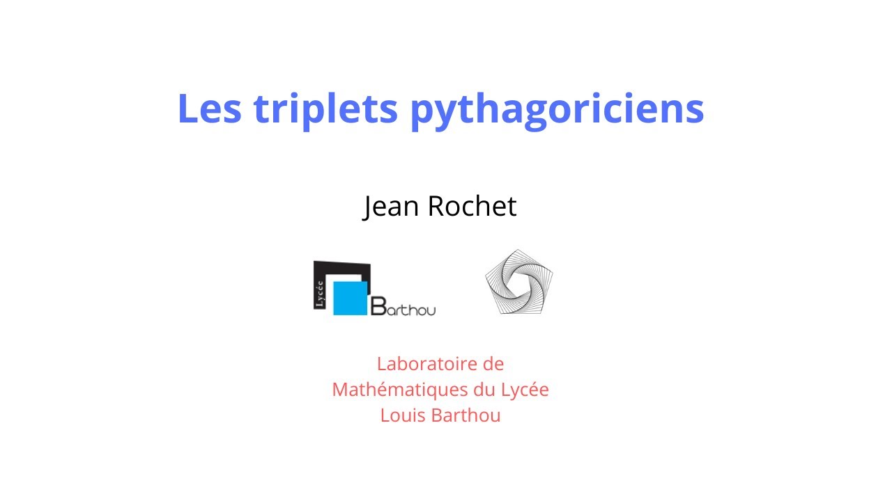 Les triplets pythagoriciens par Jean Rochet