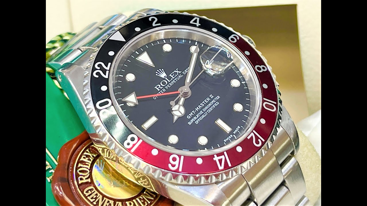 Rolex GMT Master II Coke 16710 40mm Stainless Steel Oyster Bracelet Year 2000