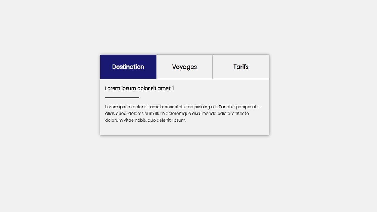 Créer des onglets en HTML, CSS, JS.