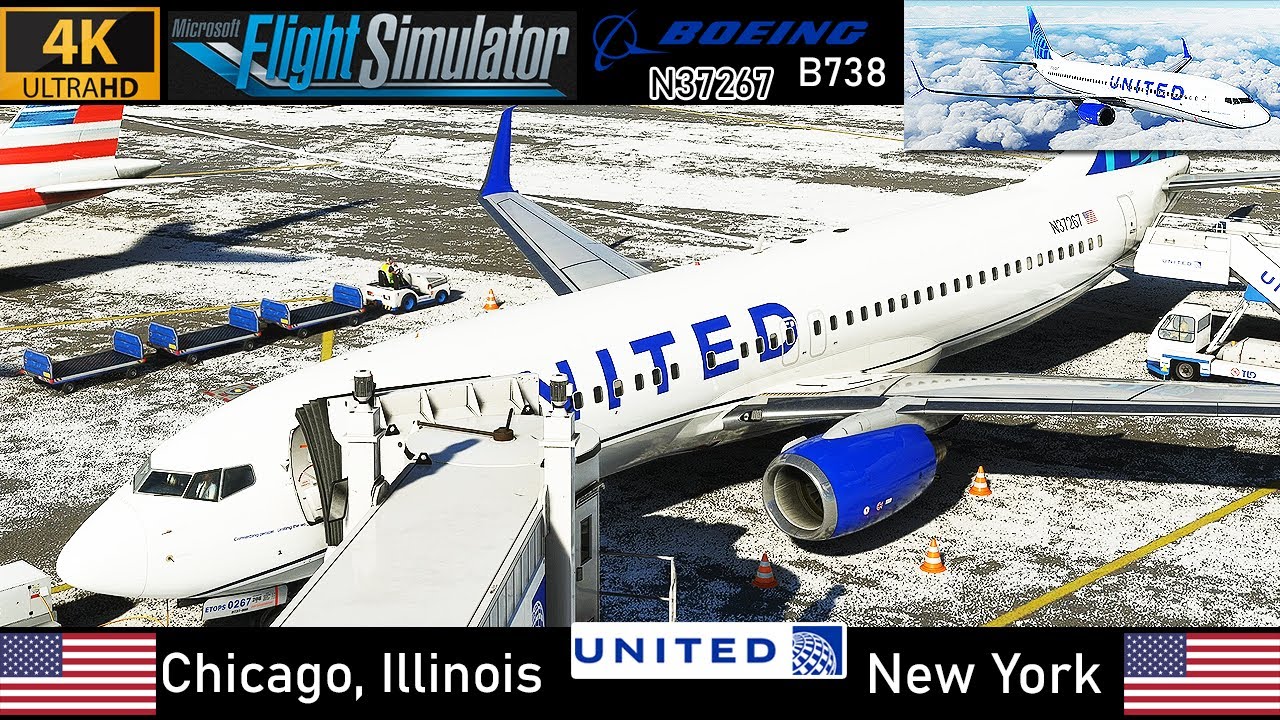 [4K] Chicago, Illinois to New York United B738 [N37267] Full Flight | MSFS 2020