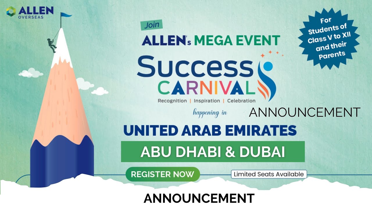 Announcement: Mega Event | Success Carnival in UAE | ALLEN Overseas #allen