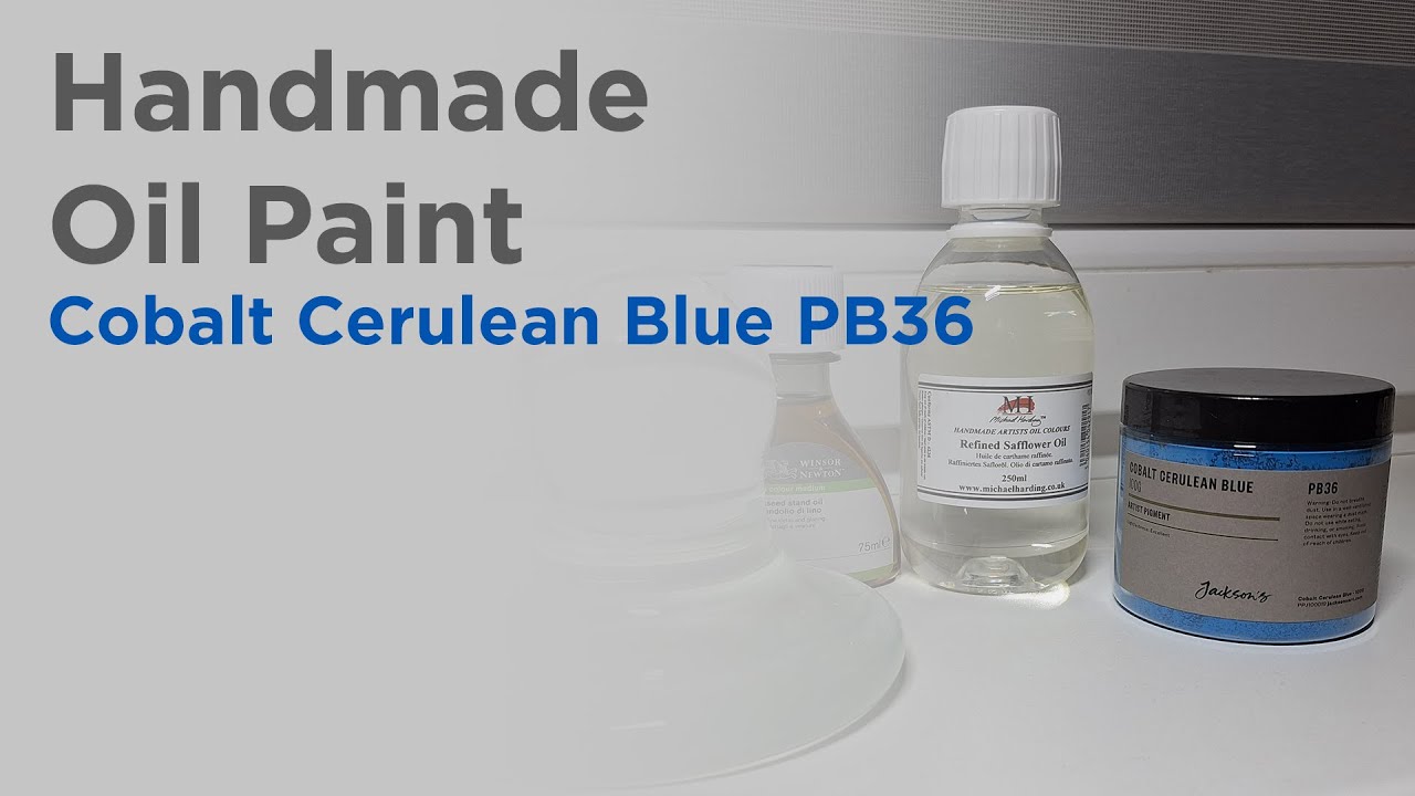 Making Oil Paint from Pigment: Cerulean Blue PB36 | Handmade Paint (EN/LT)