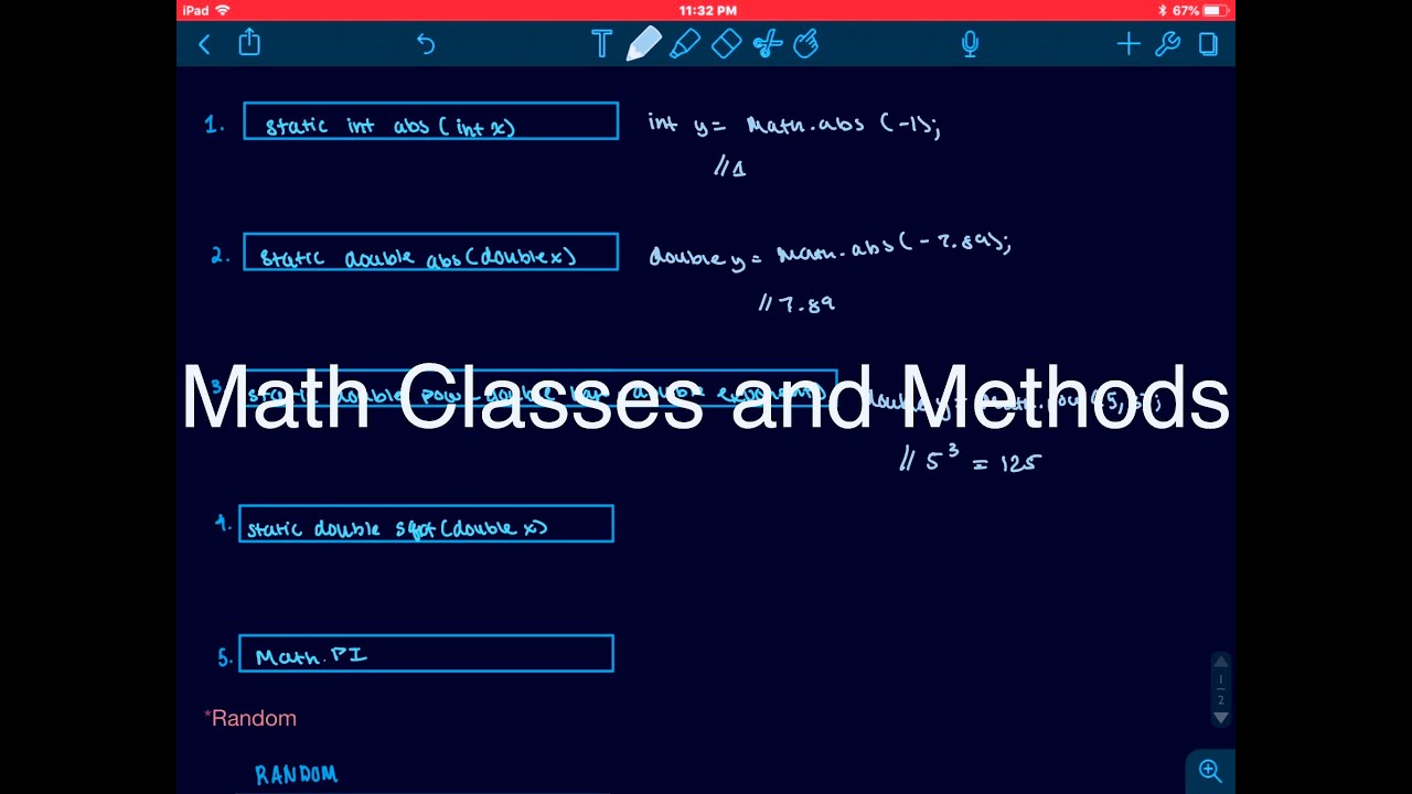 Math Classes and Methods in Java