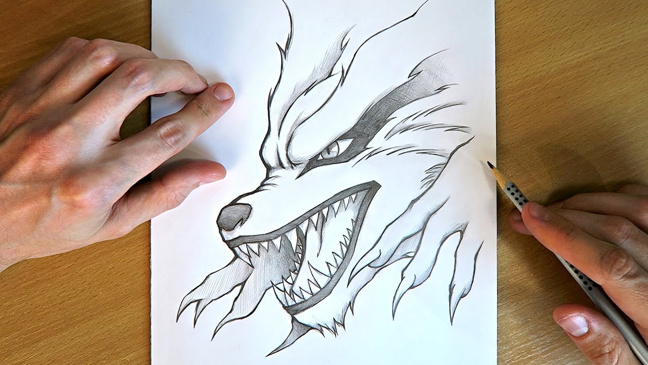How to Draw Kurama | Naruto Drawing | Step by Step Anime Sketch Drawing