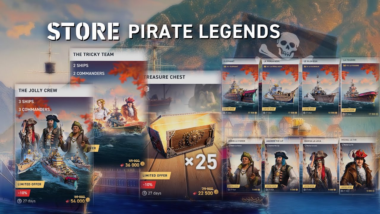 Pirate Store Items 2024 | World of Warships Legends