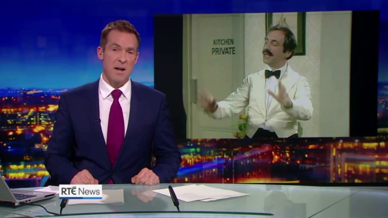 Andrew Sachs' death reported on RTÉ News (2nd December 2016)