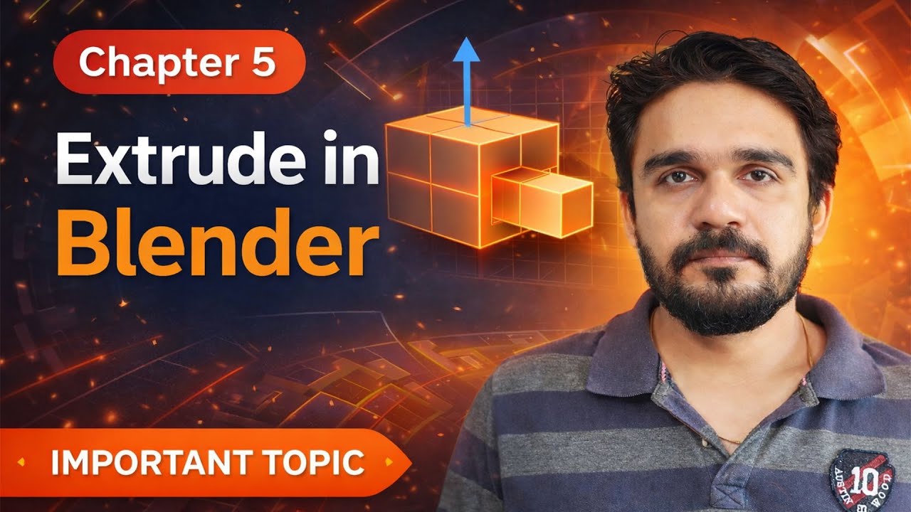 Blender Class 05 | Extrude Tool Explained in Hindi | Blender Modeling Basics | Blender Full Course