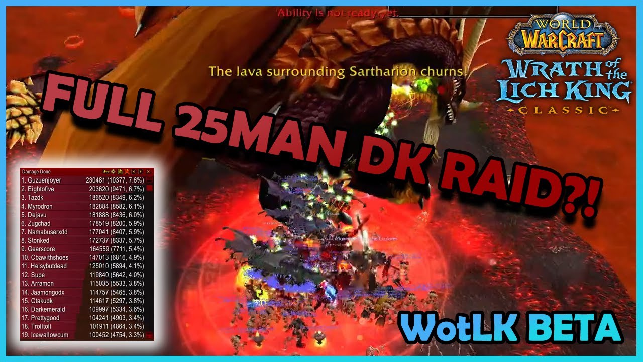 The ALL DK 25-Man Raid goes for Sartharion?! | WotLK Beta | Daily Classic WoW Highlights #409 |