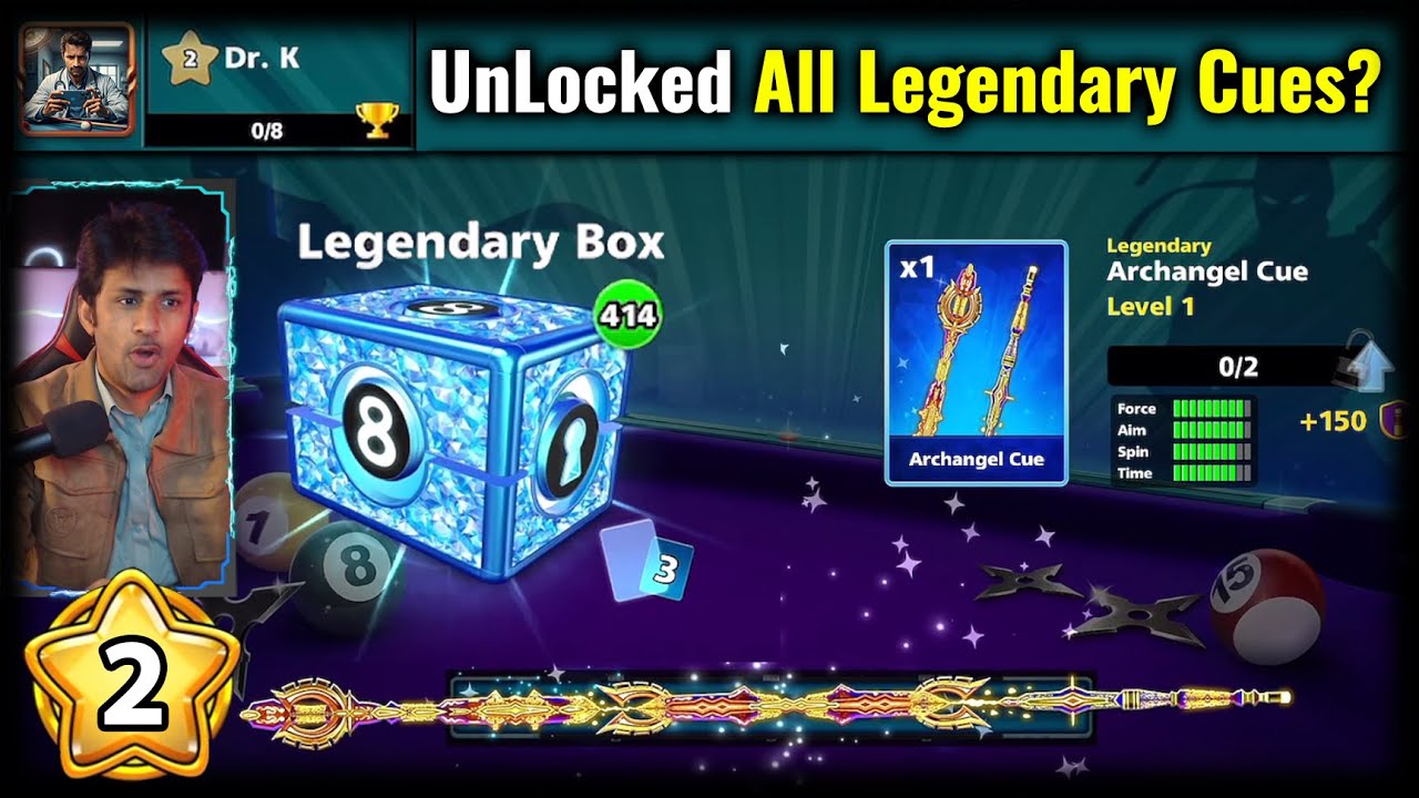 8 ball pool - LEVEL 2 unlocked ALL LEGENDARY Cues? 😱 Meet Dr. K Ep 2 - GamingWithK