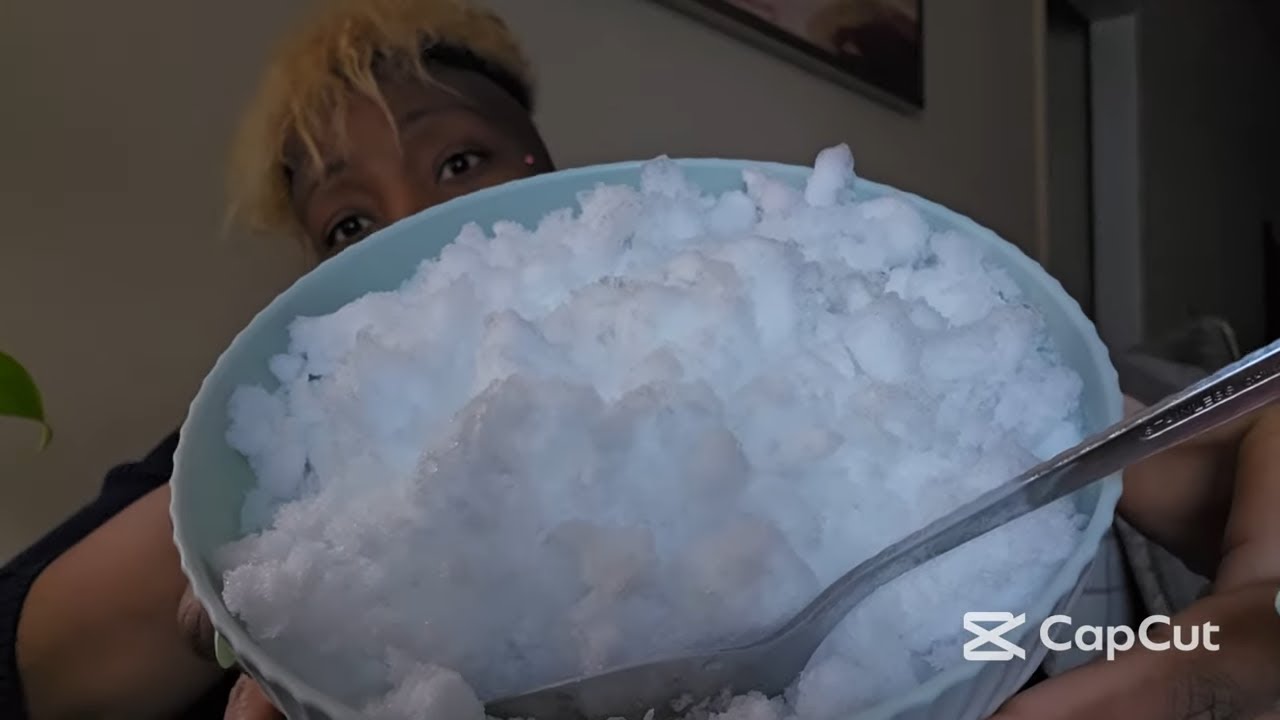 REFROZEN POWDERY ICE WITH MORE THAN I THOUGHT HIDDEN CRUNCHES | NO TALKING #iceeating #asmr #asmrice