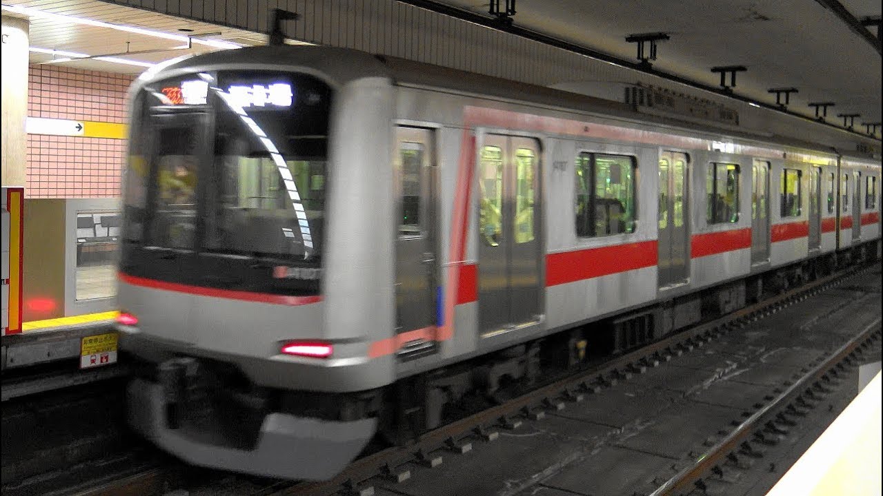 【4K】新富町駅にて 東京メトロ有楽町線(西武6000系・6050系・東武9050系・50070系・東急5050系4000番台・東京メトロ10000系・7000系)