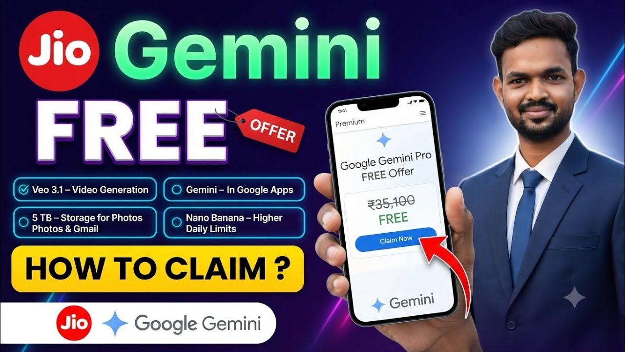 Google Gemini Pro Subscription Free Me Kaise Le||How To Claim Jio Google Gemini Ai Subscription Free