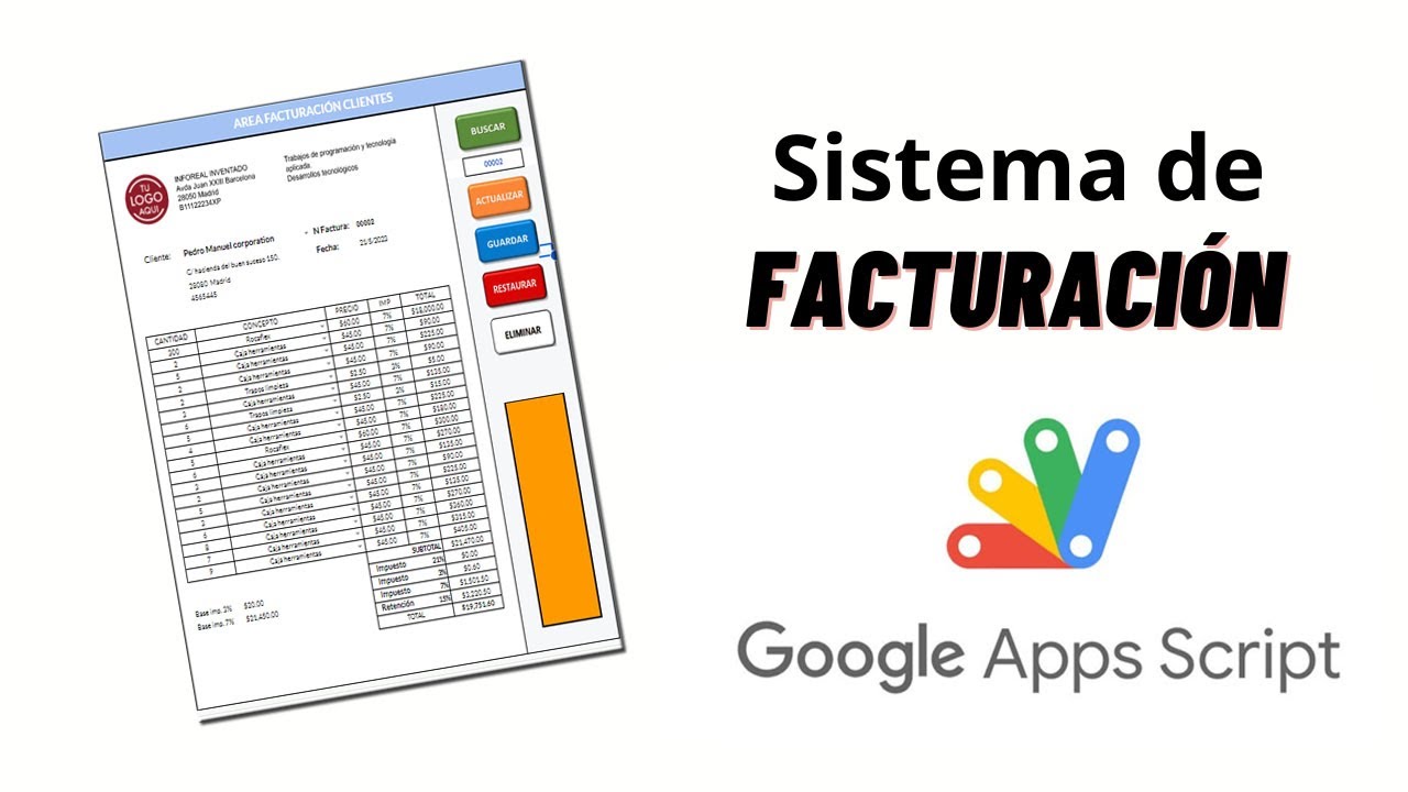 APPS SCRIPT Diseñando un sistema de facturación en GOOGLE SHEETS