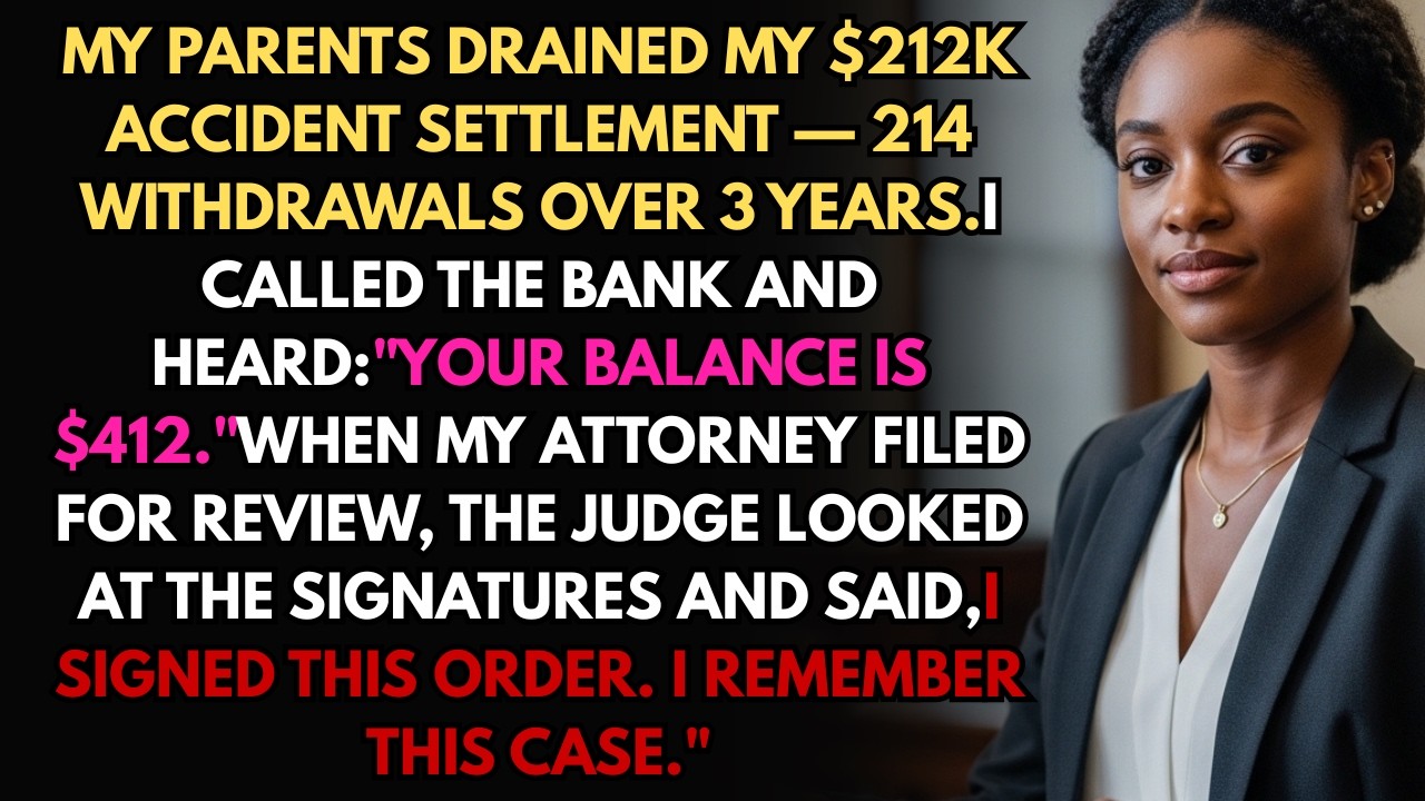 My Parents Spent My $212K Settlement Without Telling Me—The Judge Recognized Their Signatures