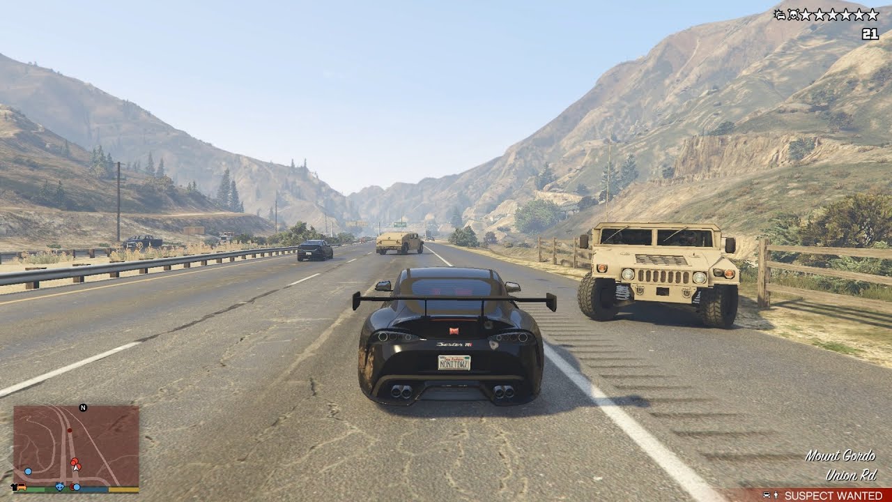 GTA 5 Blaine County 6 Stars Wanted Level Rampage + Epic Police Chase Escape(RDE 3.1.7 Expansion)
