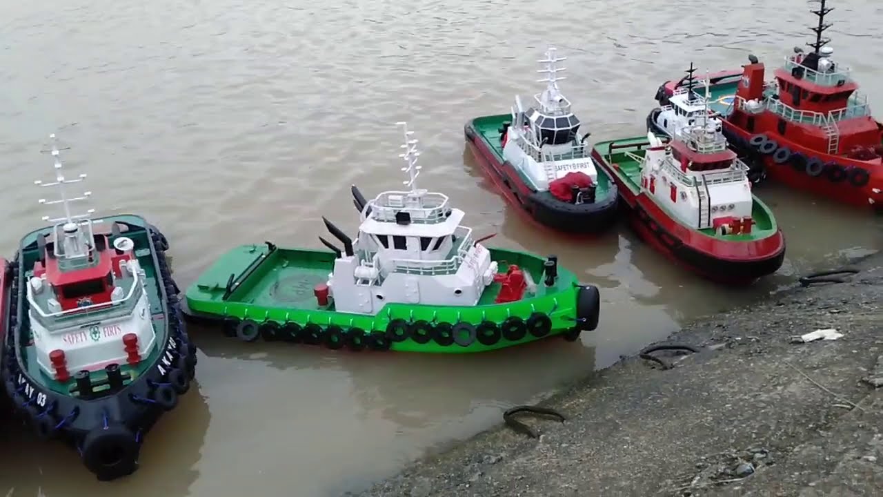 #rc #rcboat #rckapal #rctugboat #rc kelanjutan bermain di folder tani aman