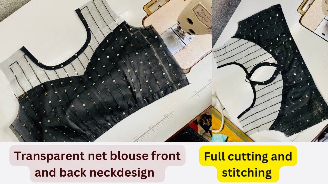 Latest net blouse design cutting and stitching,front and back 👌#blouse #blousedesigns #netblouse