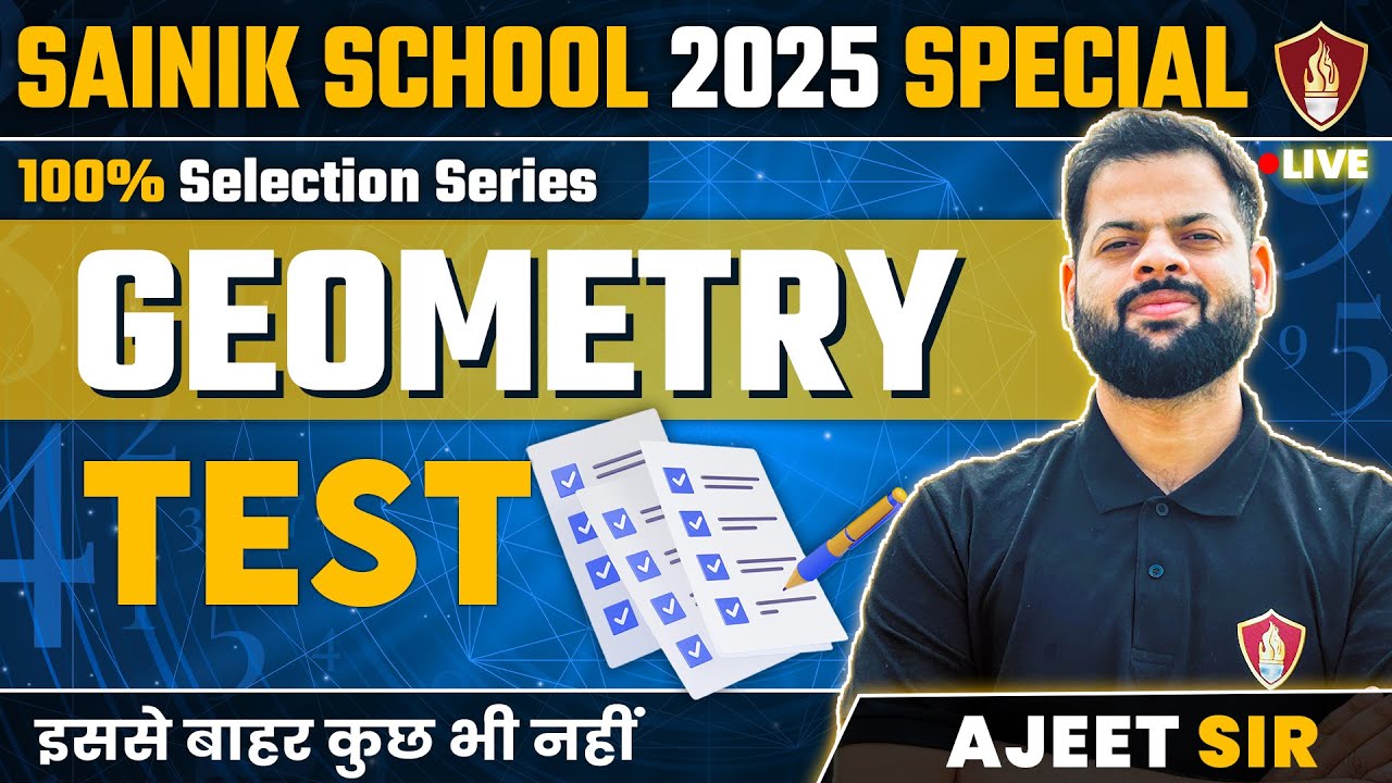Sainik School Geometry Test | Sainik Maths Preparation Class 6 | Sainik School Entrance Exam