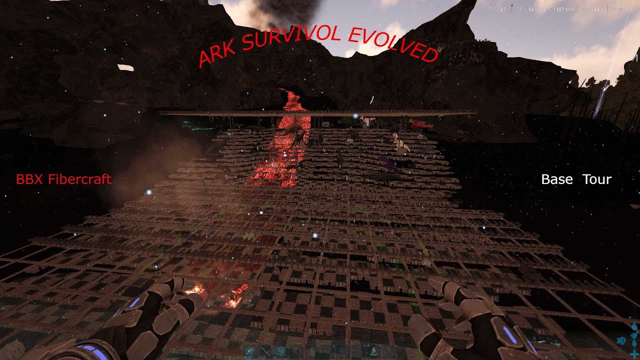 Ark Survivol Evolved BBx fibercraft Pearl cave Base tour