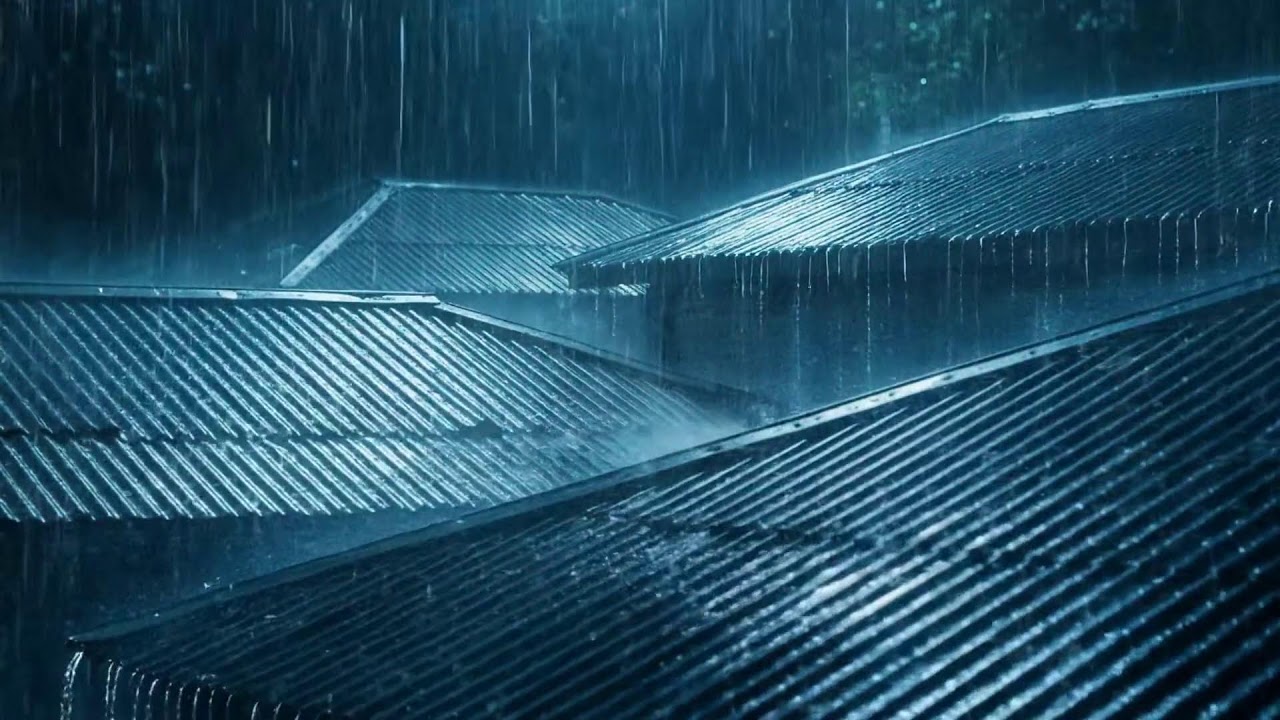 Late Night Rain On Tin Roof With Thunder Atmosphere For Relaxation, Work Flow, And Quiet Dreams
