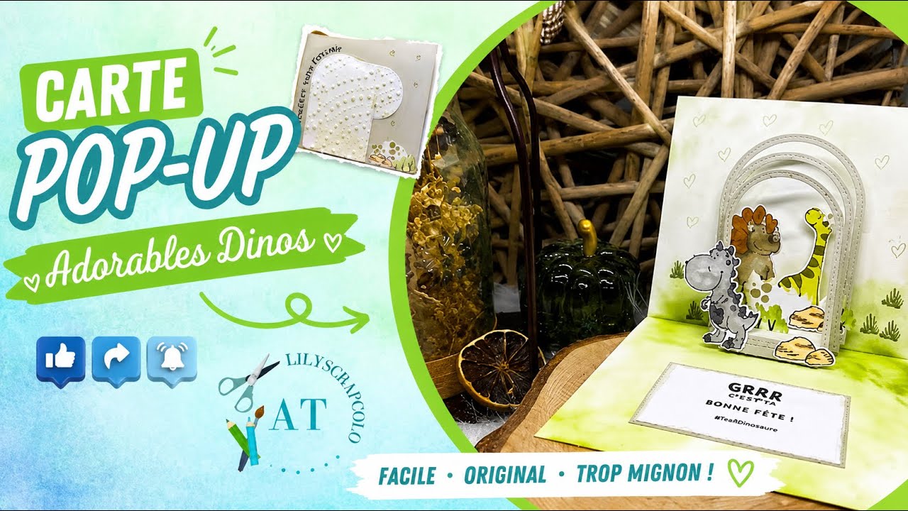 [Tuto] Carte pop-up adorables dinosaures