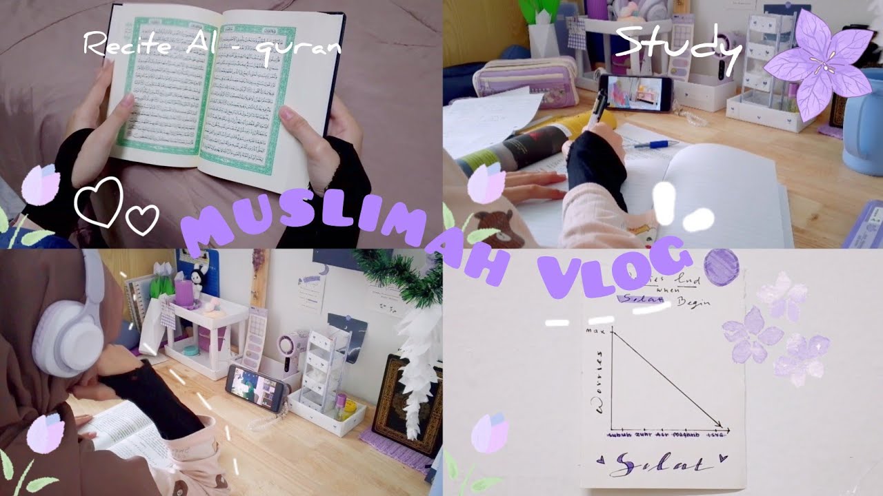 Muslimah Vlog🪻 Study, Recite al - quran, Quiet vlog with my cats 