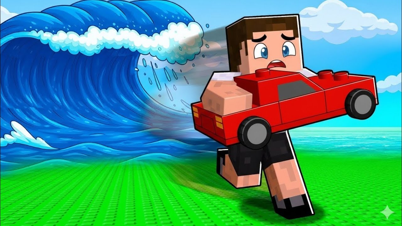 Saving Car from Tsunami in Roblox