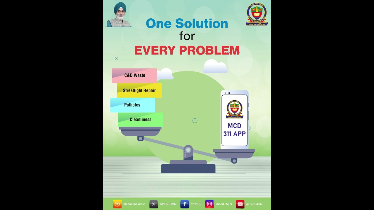 MCD 311 app is your one-stop solution for all civic problems.