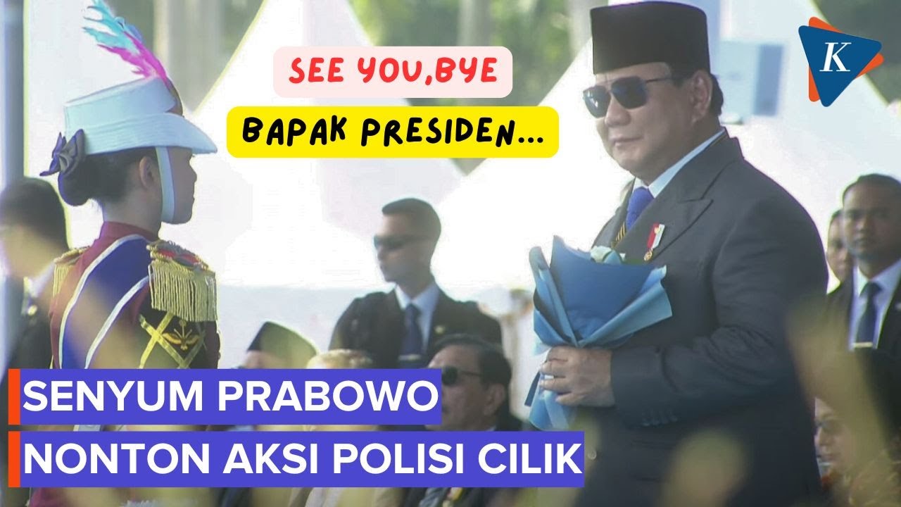 Ekspresi Prabowo-Gibran Nonton Aksi Polisi Cilik Saat HUT Bhayangkara
