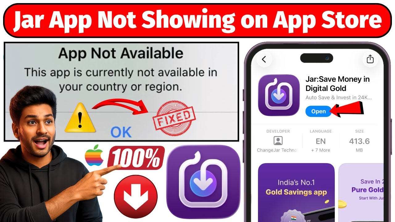 Jar App Not Showing on App Store 100% Fixed | Jar:Save Money in Digital Gold App Download on iPhone
