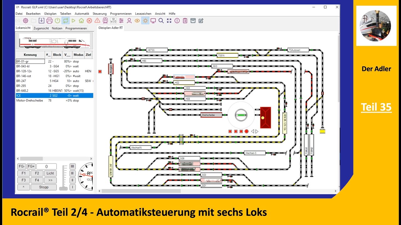 Rocrail ®  Automatik Teil 2/4 - Konfiguration von Loks, Blocks, Fahrstraßen & Berechtigungen #35
