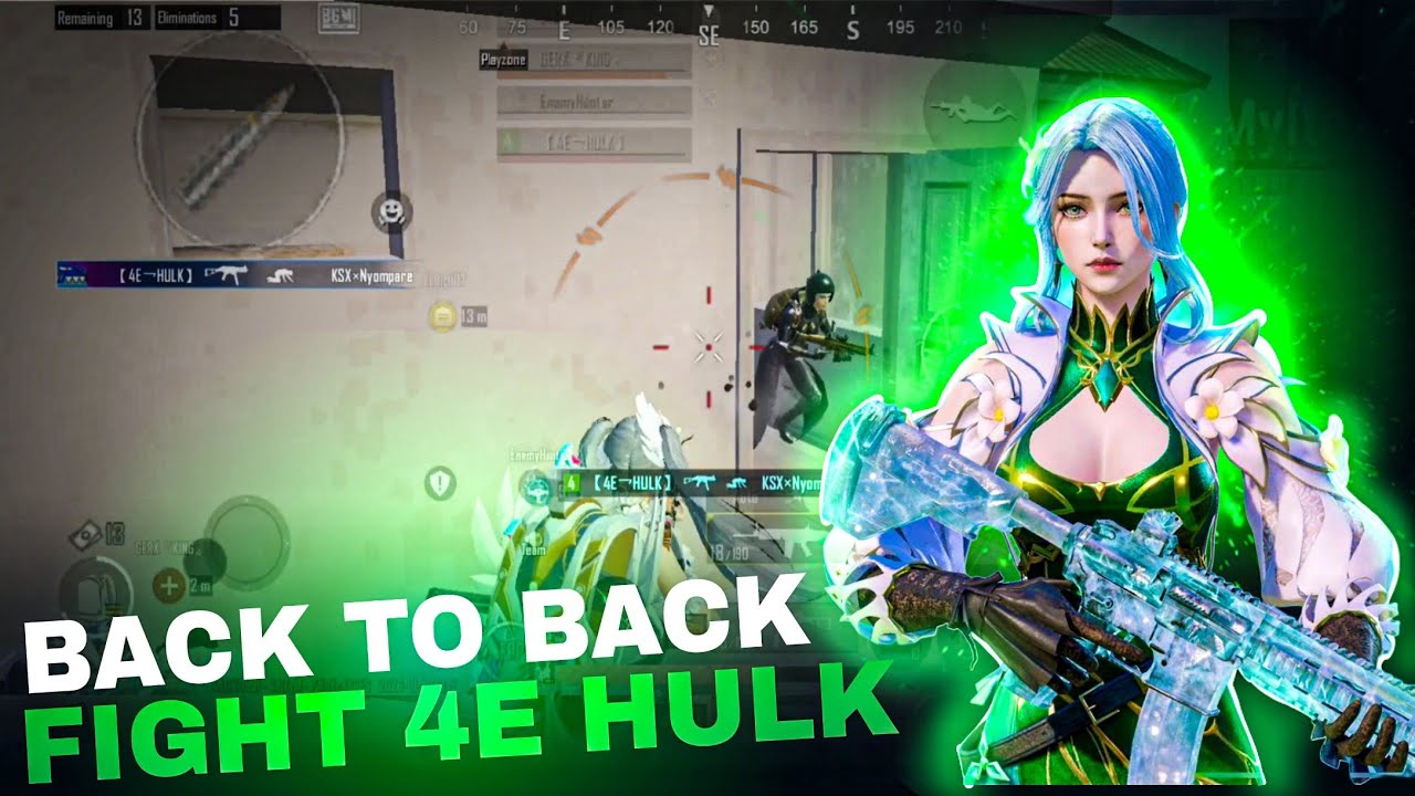 Back to back fight🔥 4E Hulk | BGMI - PUBG MOBILE #bgmi #pubglover #viral #gaming #youtube 