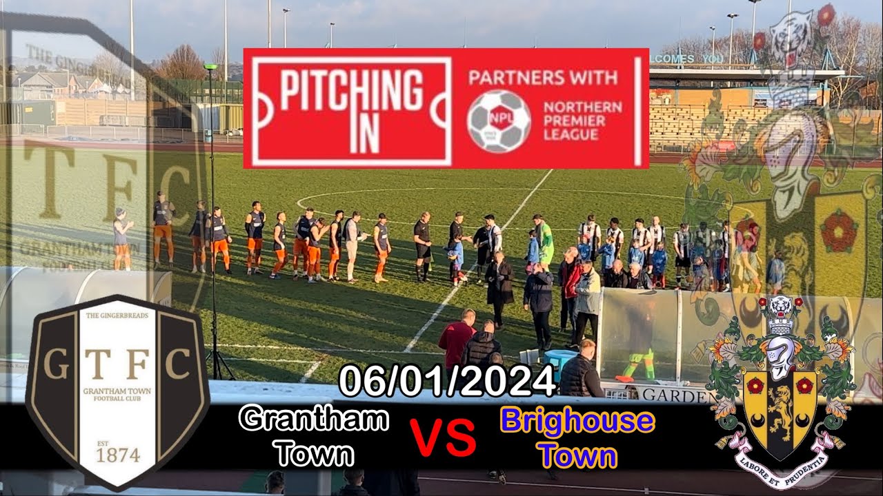Grantham Town 3-1 Brighouse Town, Pitching In Northern Premier Division 1 East, 06/01/2024. 4K
