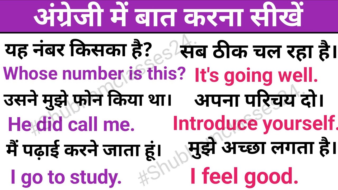 100+ Daily Use English Sentences/English Speaking Practice/#shubhamclasses24.