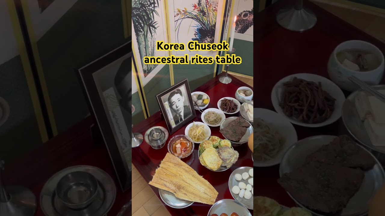 Korea Chuseok ancestral rites table #koreanlanguage #koreanfood #koreanlesson #usa