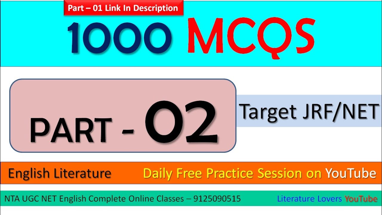 Top 1000 MCQs In English Literature Part - 02 By AKSRajveer