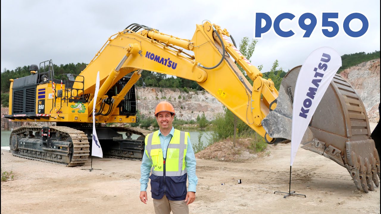 Nova Komatsu PC950 - escavadora GIGANTE nas pedreiras com a Cimertex