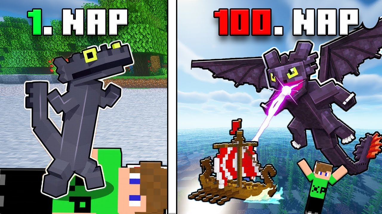 100 NAPIG FOGATLAN VOLT A SÁRKÁNYOM A MINECRAFT-BAN! 😱