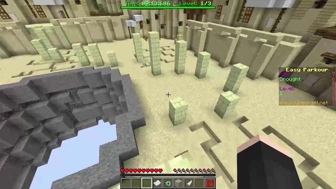 Cubecraft Parkour - Easy Maps - Map Drought Level 1 (with gold medal)